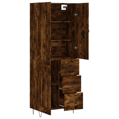 vidaXL Highboard Smoked Oak 69,5x34x180 cm Engineered Wood