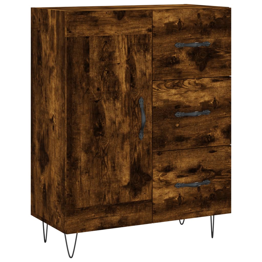 vidaXL Highboard Smoked Oak 69,5x34x180 cm Engineered Wood