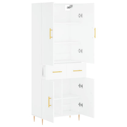 vidaXL Highboard White 69,5x34x180 cm Engineered Wood