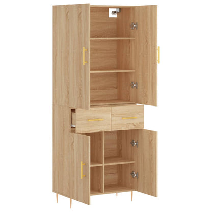 vidaXL Highboard Sonoma Oak 69,5x34x180 cm Engineered Wood