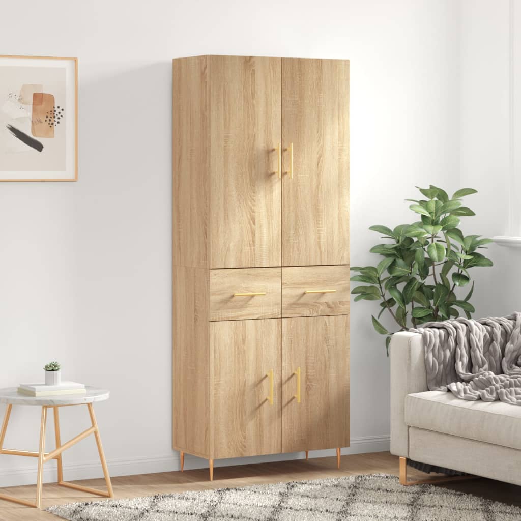 vidaXL Highboard Sonoma Oak 69,5x34x180 cm Engineered Wood