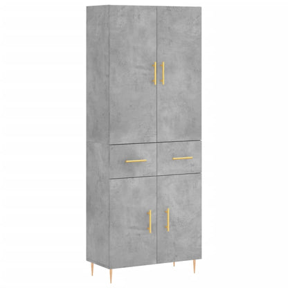 vidaXL Highboard Concrete Grey 69.5x34x180 cm Engineered Wood