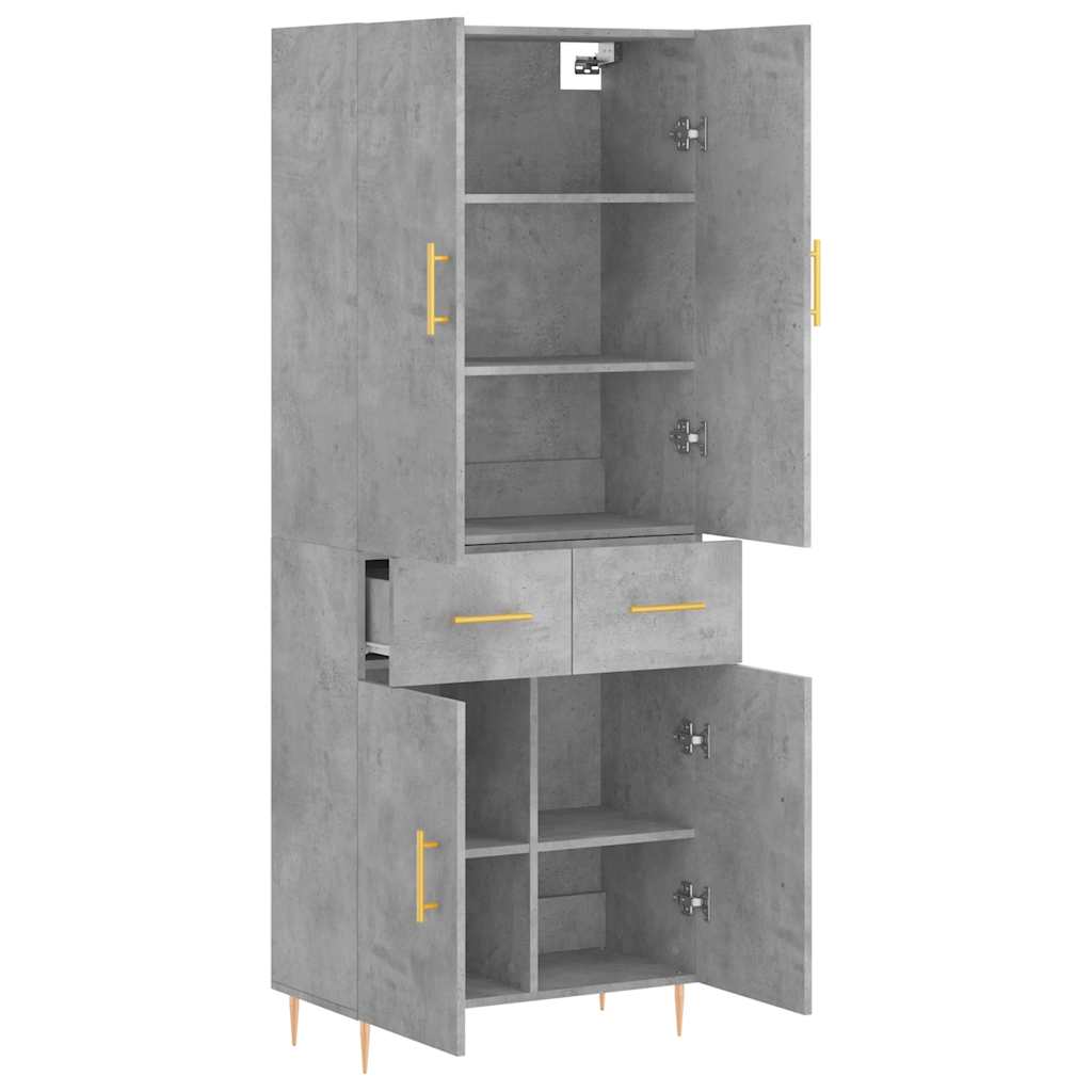 vidaXL Highboard Concrete Grey 69,5x34x180 cm Engineered Wood