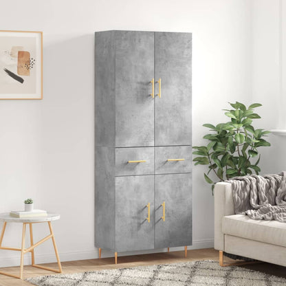 vidaXL Highboard Concrete Grey 69,5x34x180 cm Engineered Wood