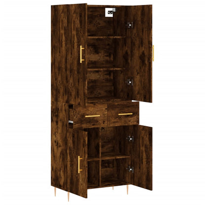 vidaXL Highboard Smoked Oak 69.5x34x180 cm Engineered Wood