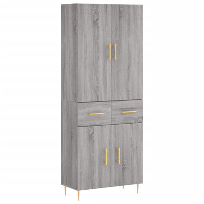 vidaXL Highboard Grey Sonoma 69,5x34x180 cm Engineered Wood
