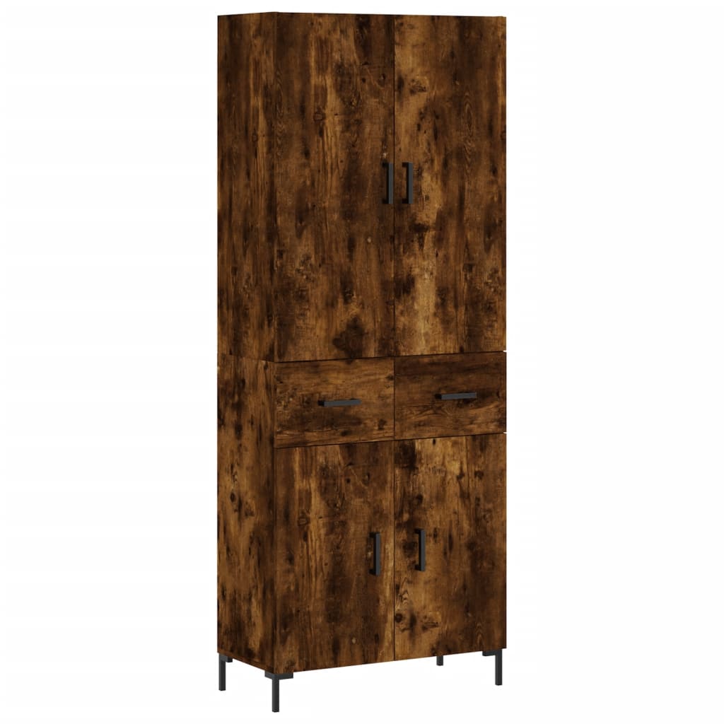 vidaXL Highboard Smoked Oak 69,5x34x180 cm Engineered Wood
