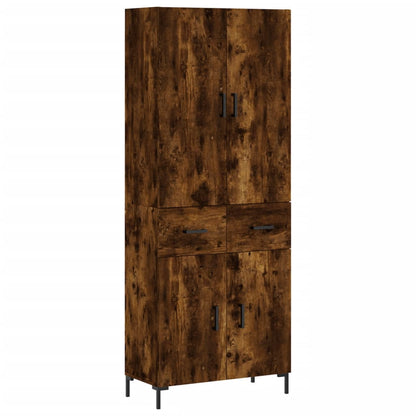 vidaXL Highboard Smoked Oak 69,5x34x180 cm Engineered Wood