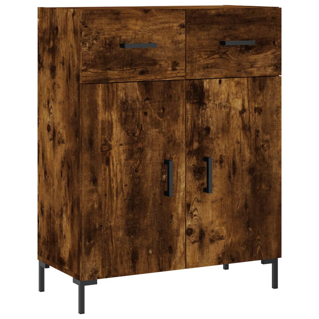 vidaXL Highboard Smoked Oak 69.5x34x180 cm Engineered Wood