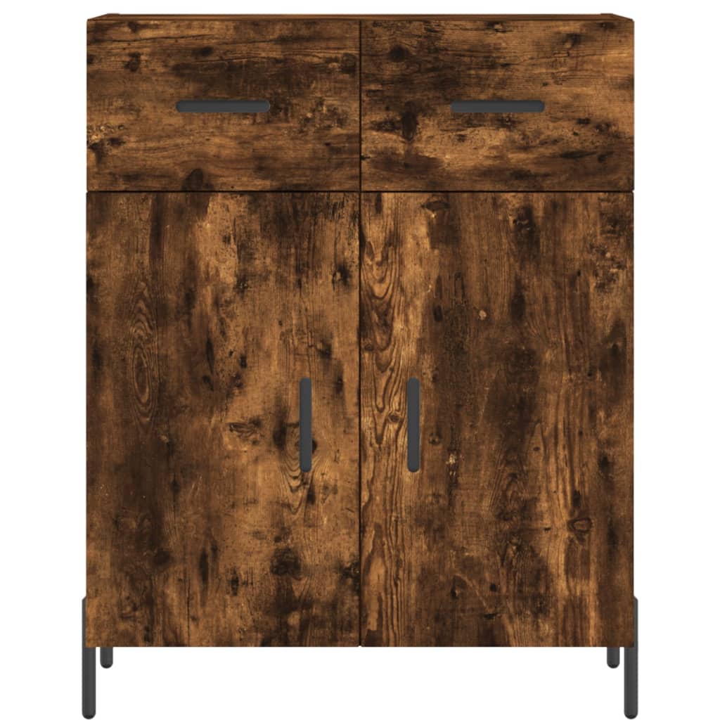 vidaXL Highboard Smoked Oak 69.5x34x180 cm Engineered Wood