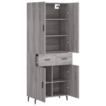 vidaXL Highboard Grey Sonoma 69,5x34x180 cm Engineered Wood