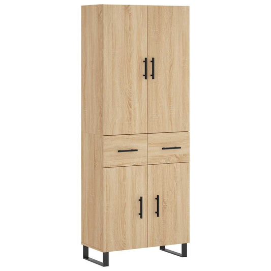 vidaXL Highboard Sonoma Oak 69,5x34x180 cm Engineered Wood