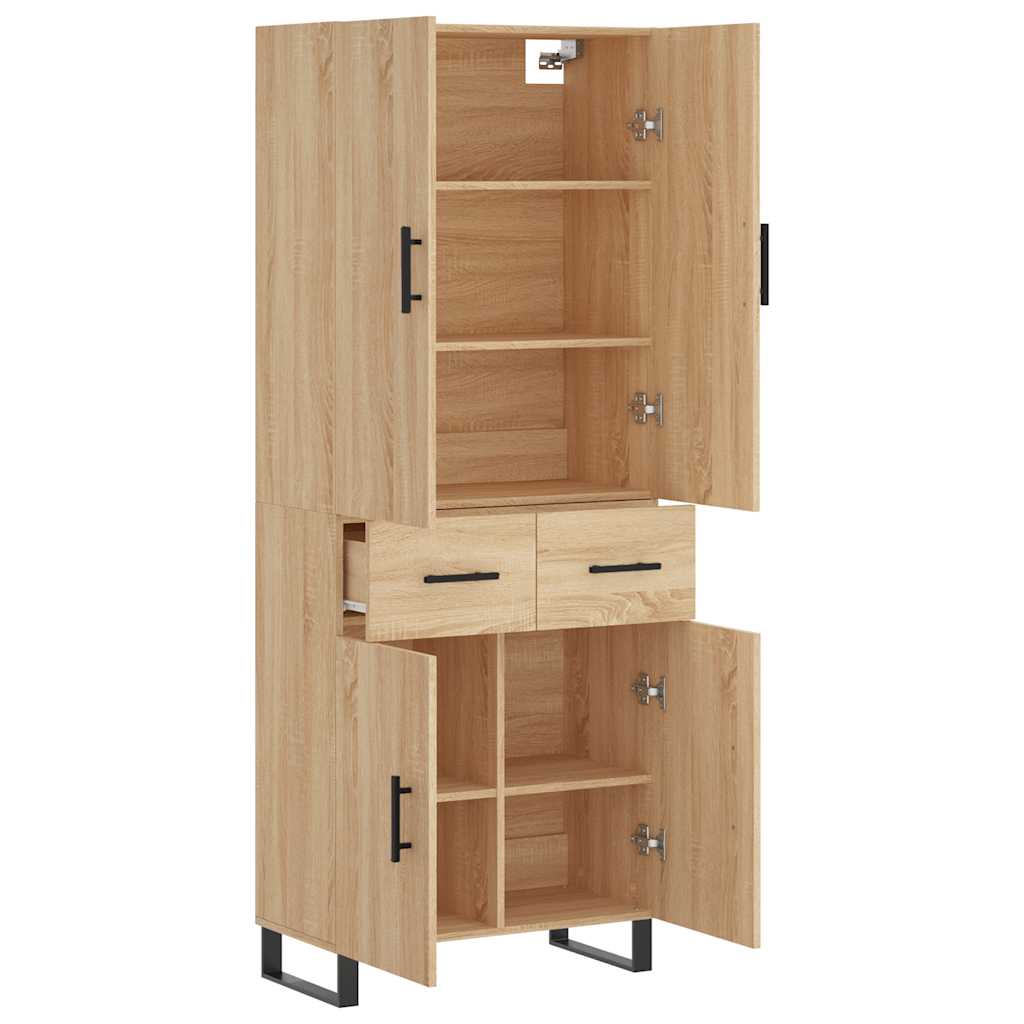 vidaXL Highboard Sonoma Oak 69,5x34x180 cm Engineered Wood