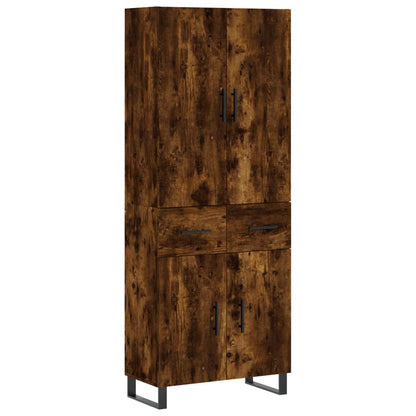 vidaXL Highboard Smoked Oak 69.5x34x180 cm Engineered Wood