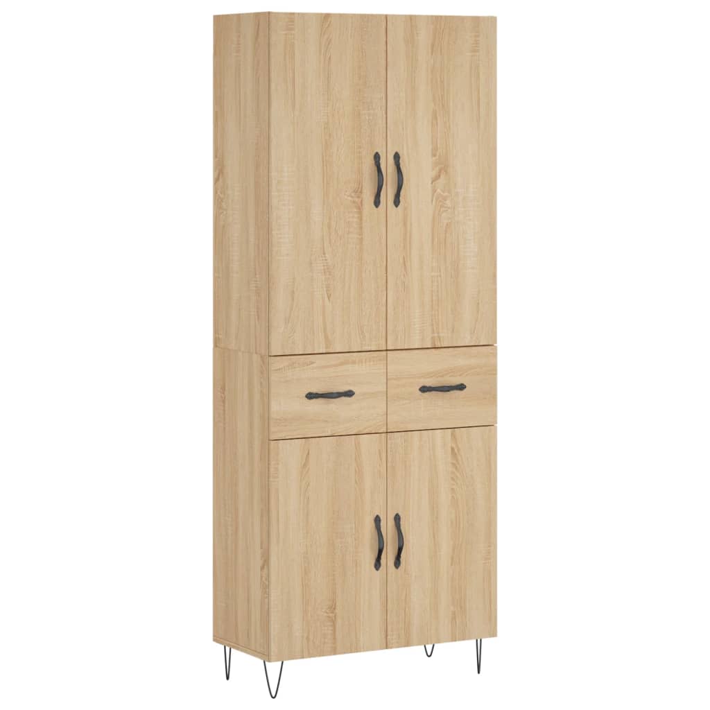 vidaXL Highboard Sonoma Oak 69,5x34x180 cm Engineered Wood