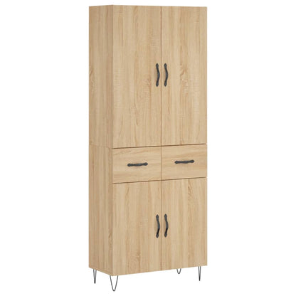 vidaXL Highboard Sonoma Oak 69,5x34x180 cm Engineered Wood