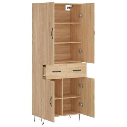 vidaXL Highboard Sonoma Oak 69.5x34x180 cm Engineered Wood