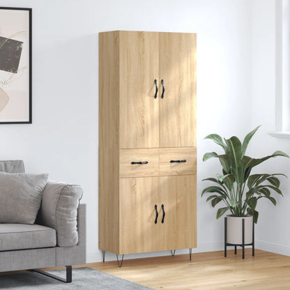 vidaXL Highboard Sonoma Oak 69,5x34x180 cm Engineered Wood