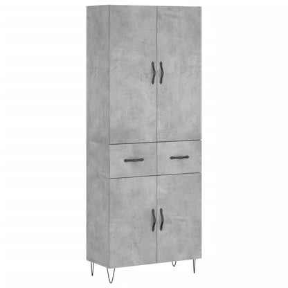 vidaXL Highboard Concrete Grey 69,5x34x180 cm Engineered Wood