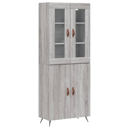vidaXL Highboard Grey Sonoma 69.5x34x180 cm Engineered Wood