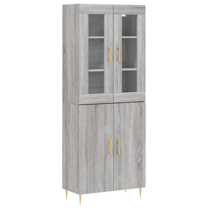 vidaXL Highboard Grey Sonoma 69.5x34x180 cm Engineered Wood