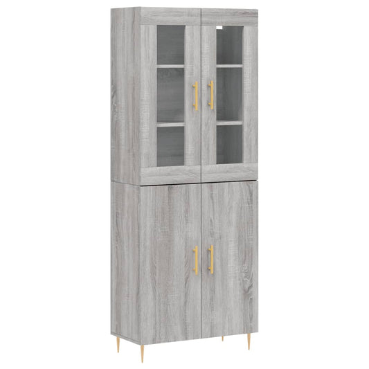 vidaXL Highboard Grey Sonoma 69.5x34x180 cm Engineered Wood
