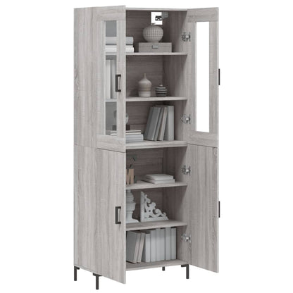 vidaXL Highboard Grey Sonoma 69.5x34x180 cm Engineered Wood