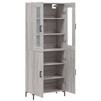 vidaXL Highboard Grey Sonoma 69.5x34x180 cm Engineered Wood