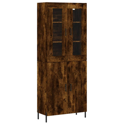 vidaXL Highboard Smoked Oak 69.5x34x180 cm Engineered Wood