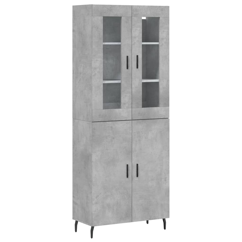vidaXL Highboard Concrete Grey 69,5x34x180 cm Engineered Wood