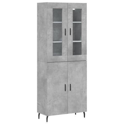 vidaXL Highboard Concrete Grey 69,5x34x180 cm Engineered Wood