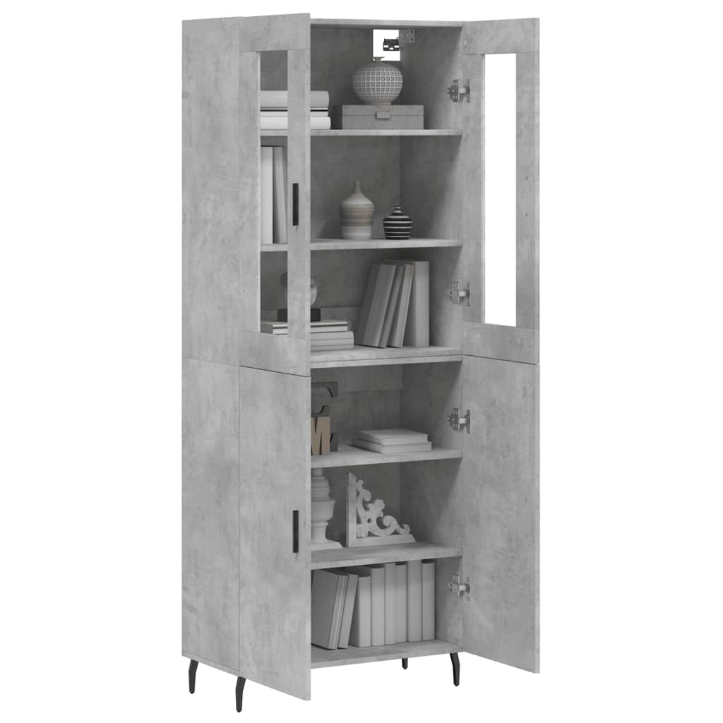 vidaXL Highboard Concrete Grey 69,5x34x180 cm Engineered Wood