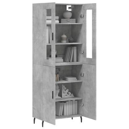 vidaXL Highboard Concrete Grey 69,5x34x180 cm Engineered Wood