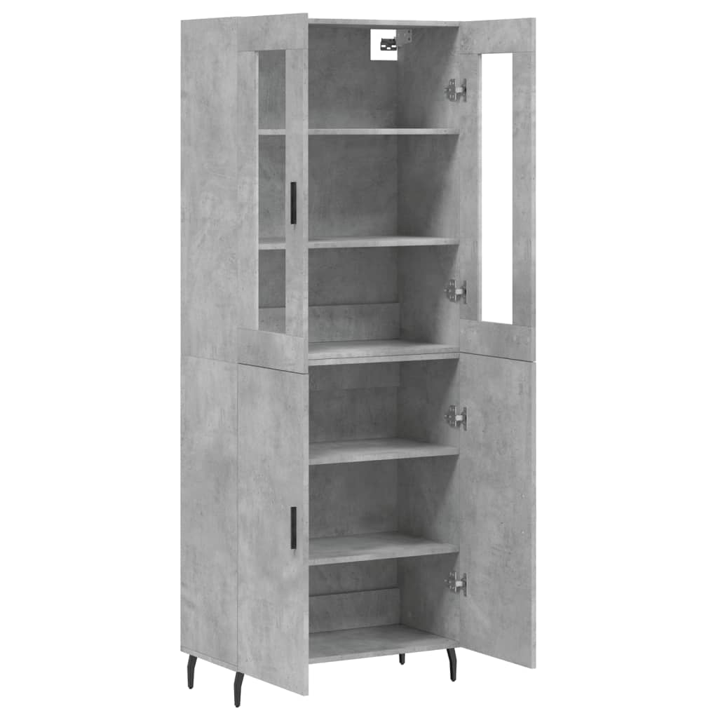 vidaXL Highboard Concrete Grey 69,5x34x180 cm Engineered Wood