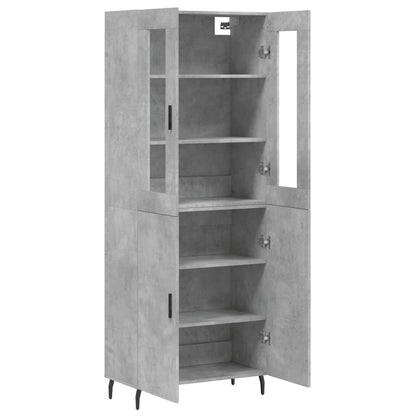 vidaXL Highboard Concrete Grey 69,5x34x180 cm Engineered Wood