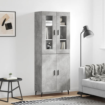 vidaXL Highboard Concrete Grey 69,5x34x180 cm Engineered Wood