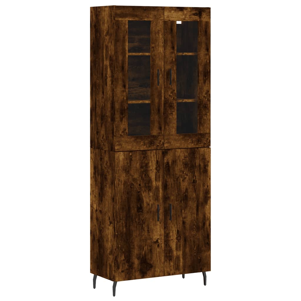 vidaXL Highboard Smoked Oak 69,5x34x180 cm Engineered Wood