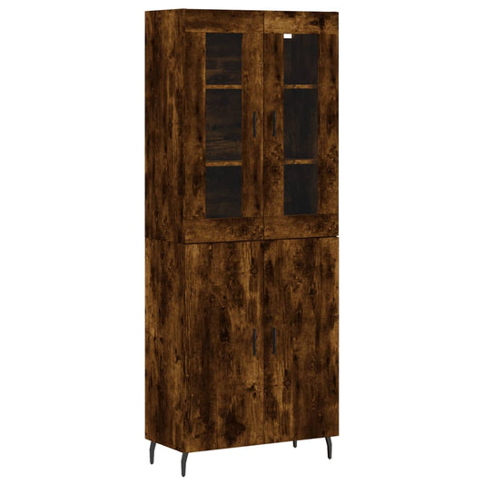 vidaXL Highboard Smoked Oak 69,5x34x180 cm Engineered Wood