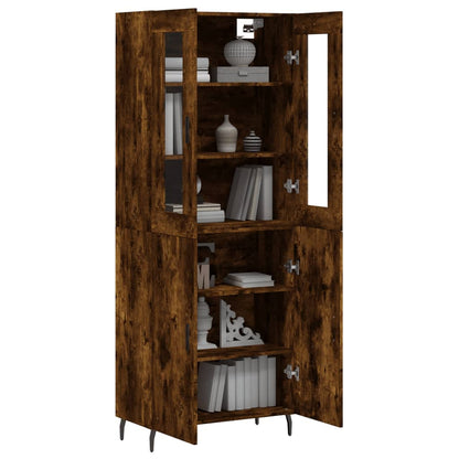 vidaXL Highboard Smoked Oak 69,5x34x180 cm Engineered Wood
