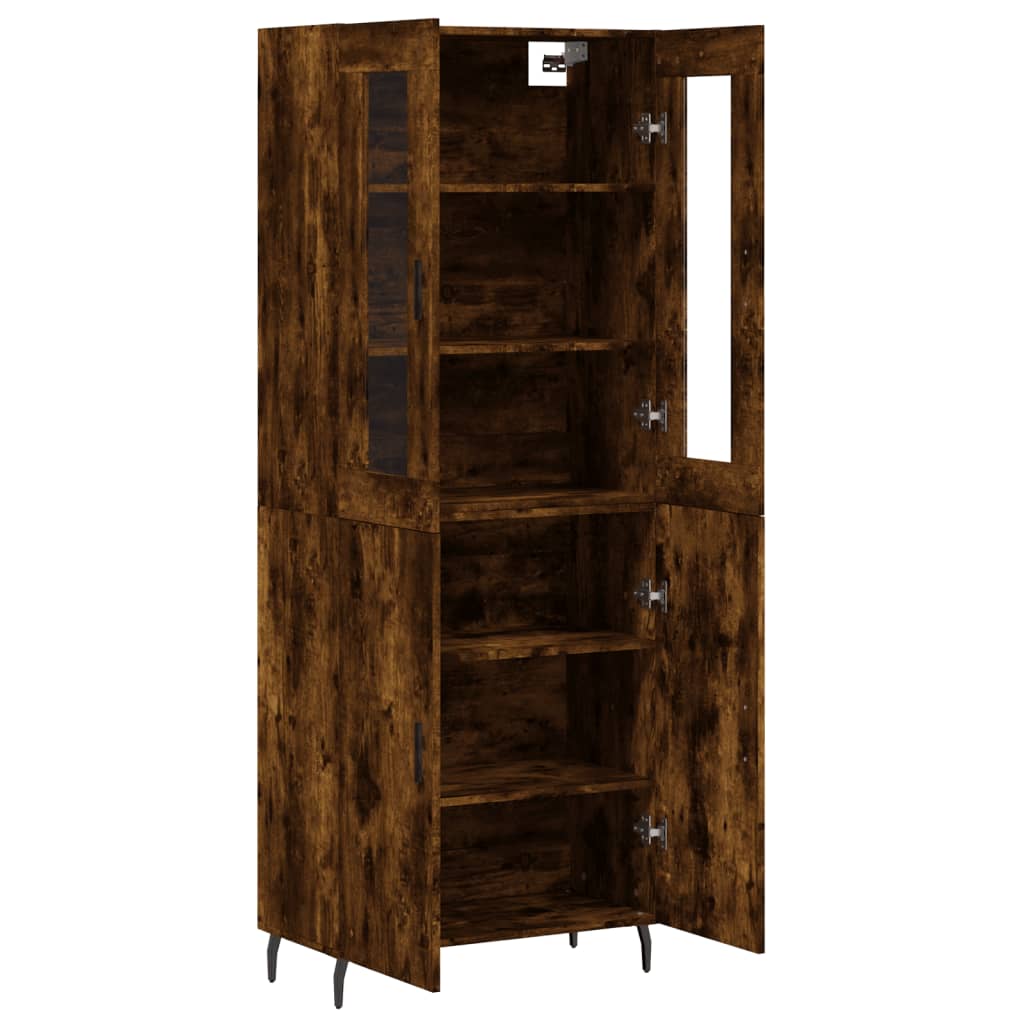 vidaXL Highboard Smoked Oak 69,5x34x180 cm Engineered Wood