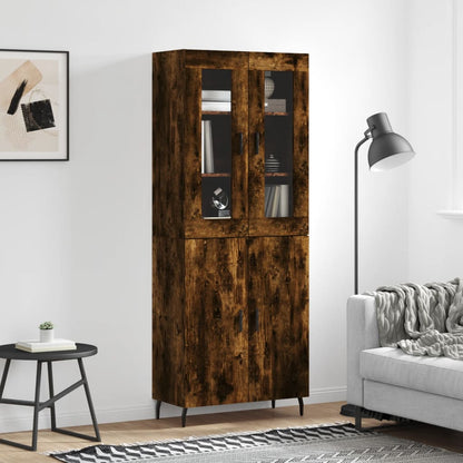 vidaXL Highboard Smoked Oak 69,5x34x180 cm Engineered Wood