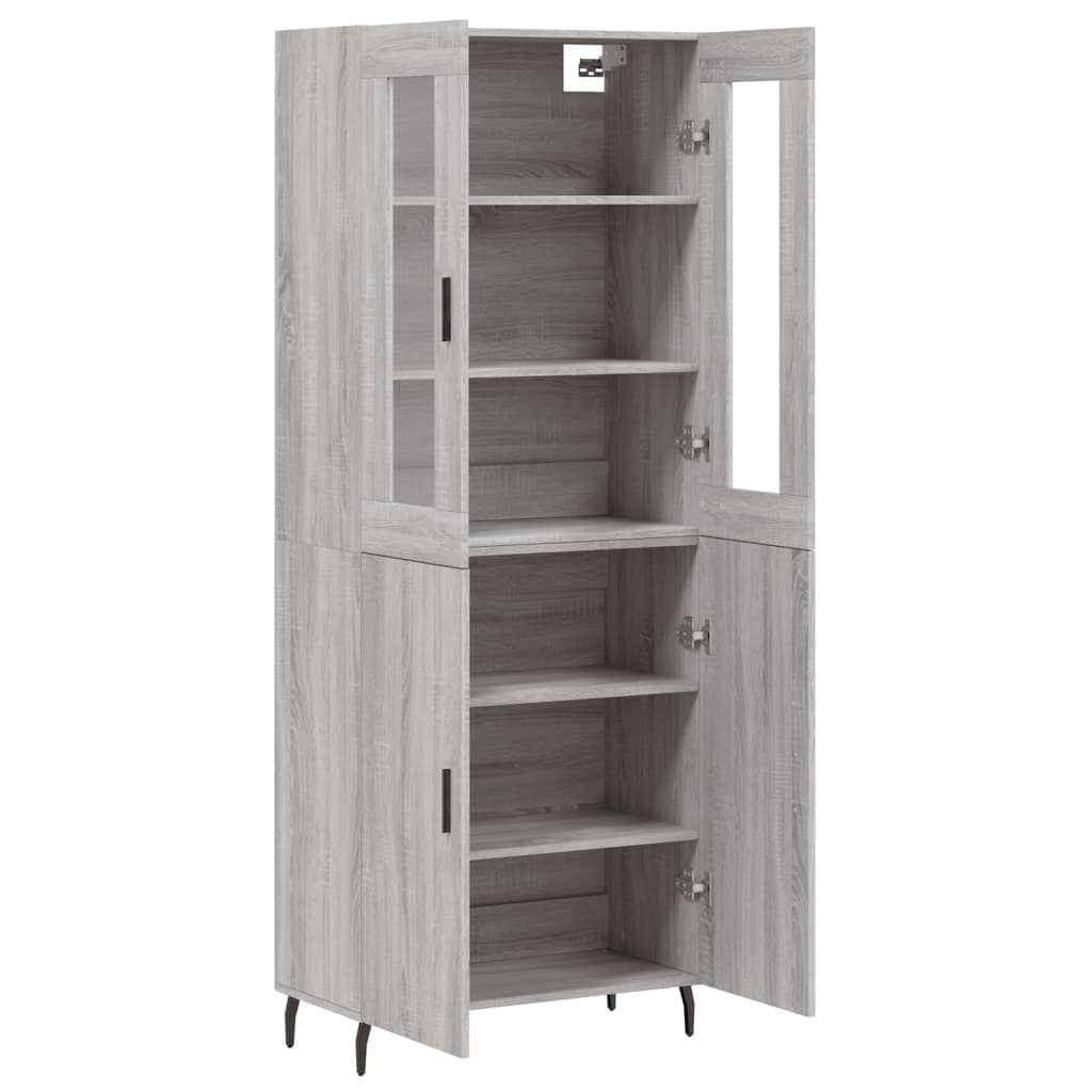 vidaXL Highboard Grey Sonoma 69,5x34x180 cm Engineered Wood