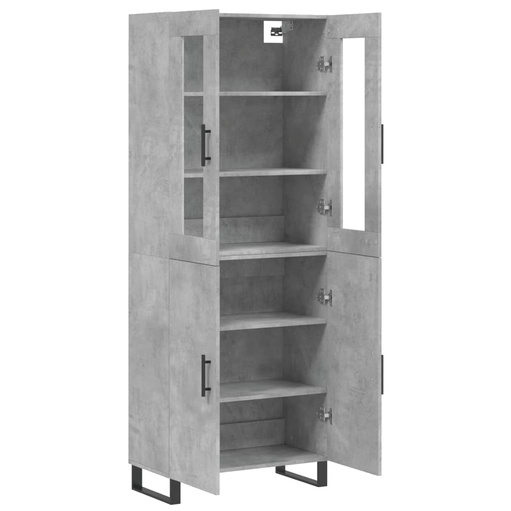 vidaXL Highboard Concrete Grey 69.5x34x180 cm Engineered Wood