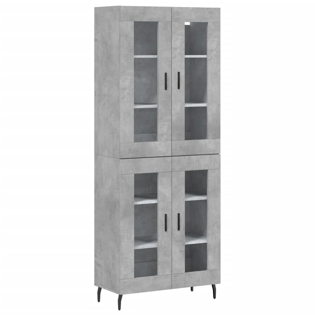 vidaXL Highboard Concrete Grey 69,5x34x180 cm Engineered Wood