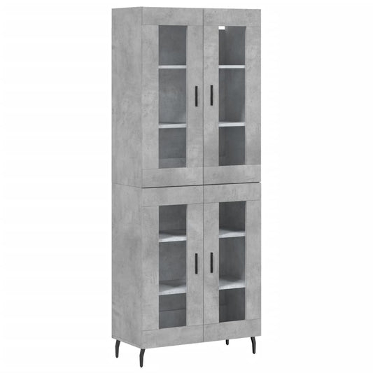 vidaXL Highboard Concrete Grey 69,5x34x180 cm Engineered Wood