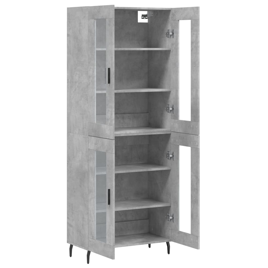 vidaXL Highboard Concrete Grey 69,5x34x180 cm Engineered Wood
