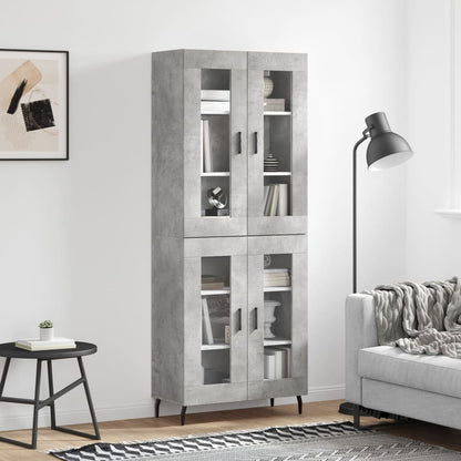 vidaXL Highboard Concrete Grey 69,5x34x180 cm Engineered Wood