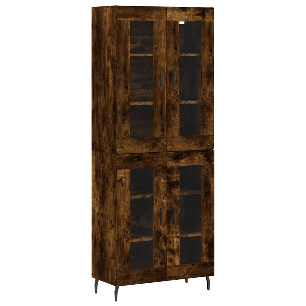 vidaXL Highboard Smoked Oak 69,5x34x180 cm Engineered Wood