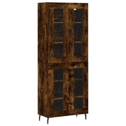 vidaXL Highboard Smoked Oak 69,5x34x180 cm Engineered Wood