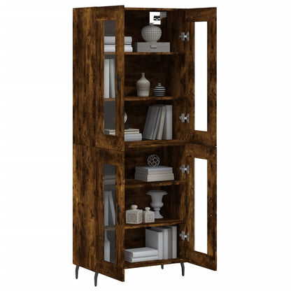 vidaXL Highboard Smoked Oak 69,5x34x180 cm Engineered Wood